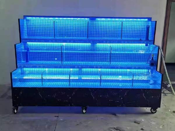 酒店飯店海鮮池水產(chǎn)店魚缸定做 超市多層養(yǎng)